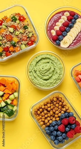 Fototapeta 彩り豊かなヘルシーフード