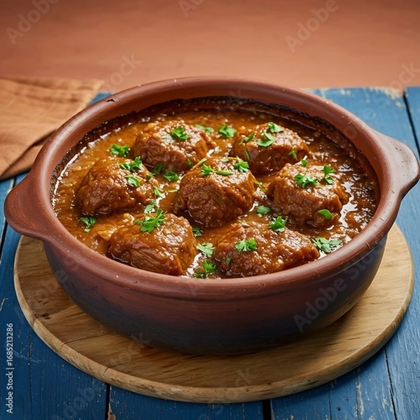 Fototapeta 土鍋の温もりと肉の旨味