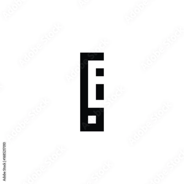 Fototapeta Letter i number 6 square geometric symbol simple logo vector