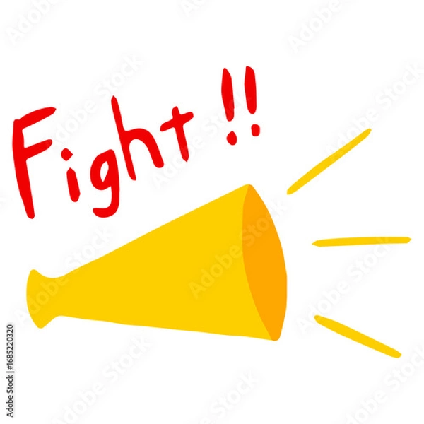 Obraz ファイトの文字とメガホン