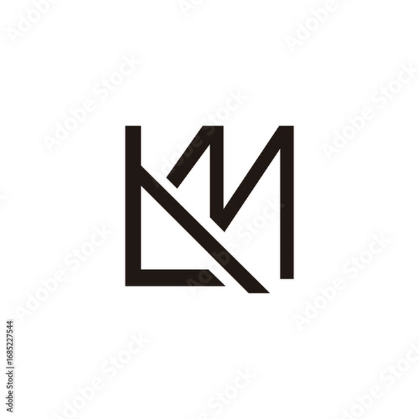 Fototapeta Letter tM square, unique geometric symbol simple logo vector