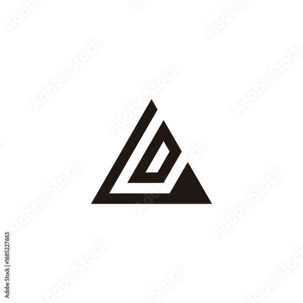 Fototapeta Letter D and L triangle geometric symbol simple logo vector