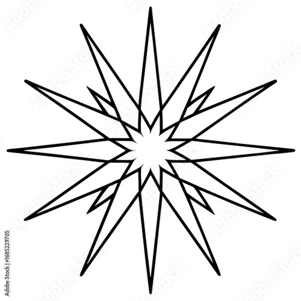 Obraz Elegant Sun Ray Line Art Vector