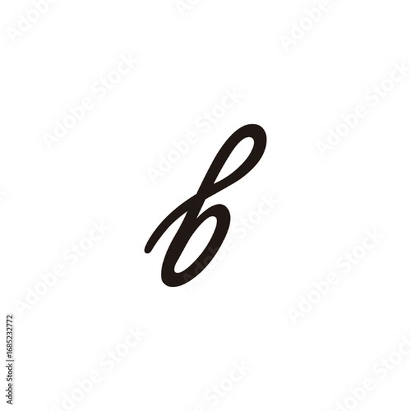 Fototapeta Letter b line geometric symbol simple logo vector