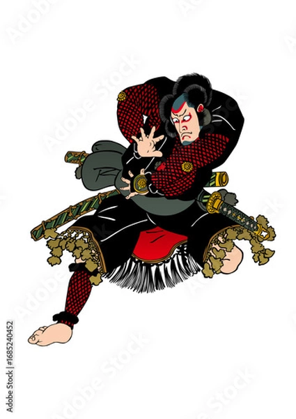 Fototapeta かっこいいポーズの歌舞伎役者　その1