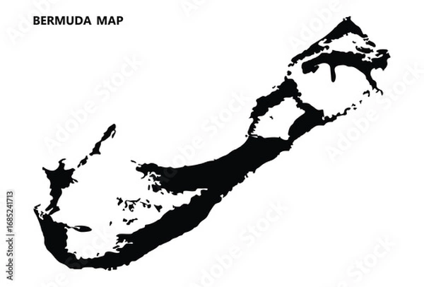 Fototapeta  Black Bermuda Map Vector Images
