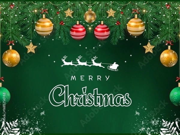 Fototapeta christmas background with christmas tree