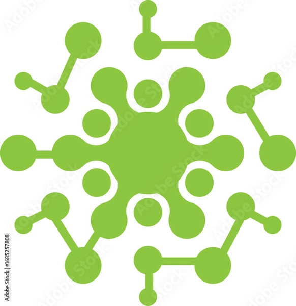Obraz Molecular Structure in Green A Scientific and Technological Symbol