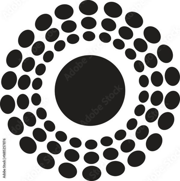 Obraz black and white circles