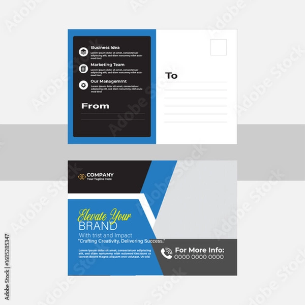 Obraz Corporate modern business postcard design template