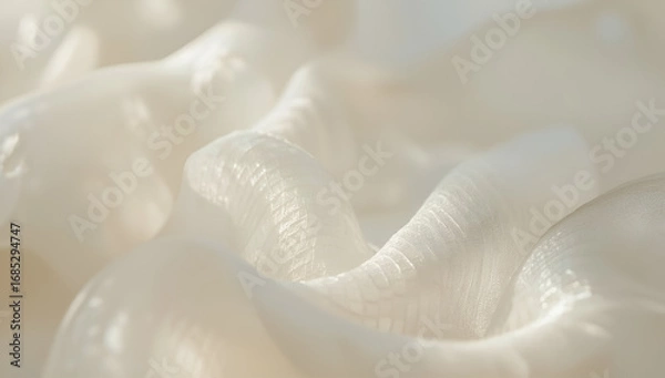 Fototapeta Flowing White Fabric Texture with Subtle Light and Shadow Detail