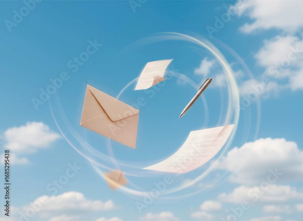 Fototapeta paper, origami, vector, symbol, design, illustration, envelope, icon, mail, concept, object, letter, sign, blank, business, ship, toy, art, arrow, 3d, page, computer, water