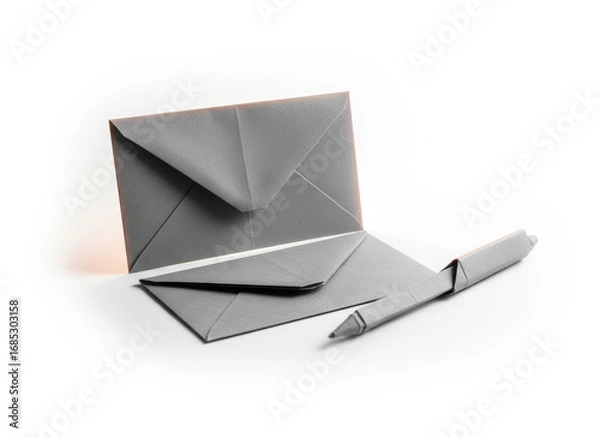 Fototapeta paper, origami, vector, symbol, design, illustration, envelope, icon, mail, concept, object, letter, sign, blank, business, ship, toy, art, arrow, 3d, page, computer, water