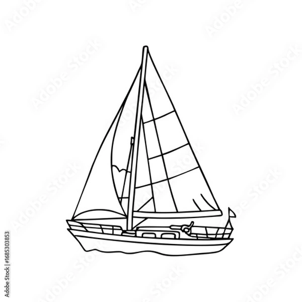 Obraz Sailboat Illustration Line Art Vector