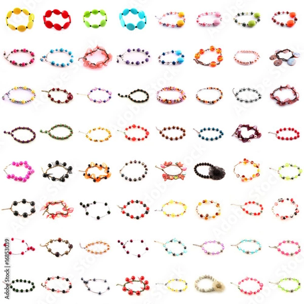 Obraz collection of bracelets on white background