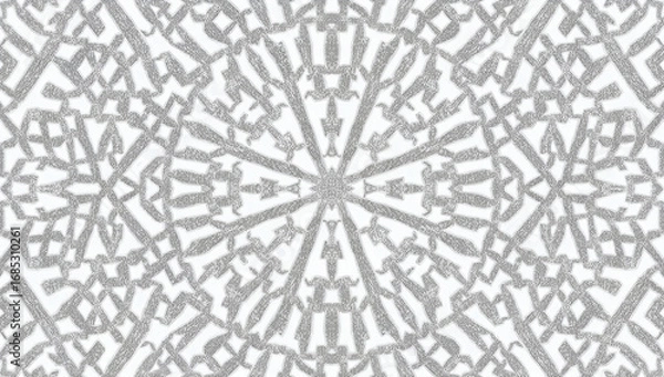 Obraz Intricate Silver Geometric Pattern Design on White Background for Wallpaper