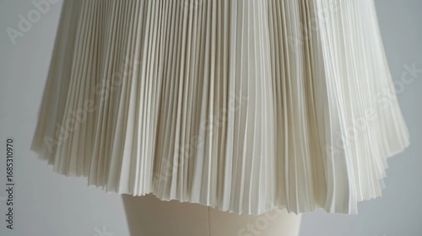 Fototapeta Close-up of pleated off-white skirt on a mannequin, soft light, minimal background
