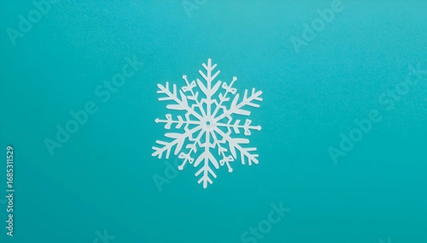 Fototapeta Isolated Snowflake on Teal Background for Winter Holiday and Christmas Theme