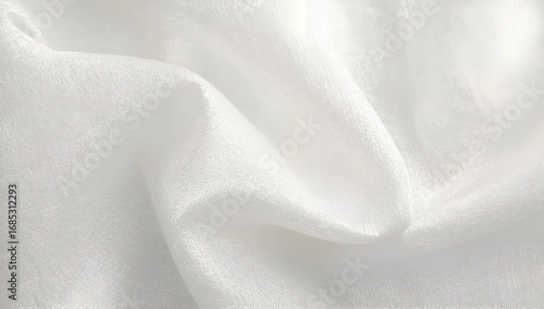Fototapeta Soft White Fabric Background with Delicate Folds and Subtle Texture