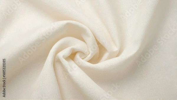 Fototapeta Close-up Shot of Wrinkled Cream Fabric for Textile Design Projects