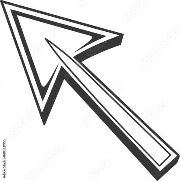 Fototapeta Bold Arrow Cursor Vector Icon – Direction and Navigation Symbol