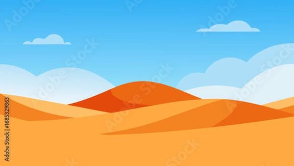 Obraz UAE Desert Vast Arid Landscape Vector Illustration Artwork