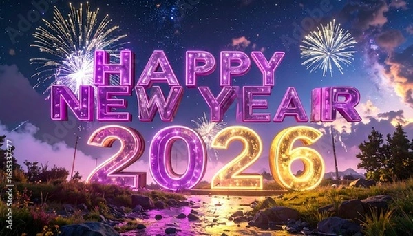 Obraz Festive New Year 2026 greeting