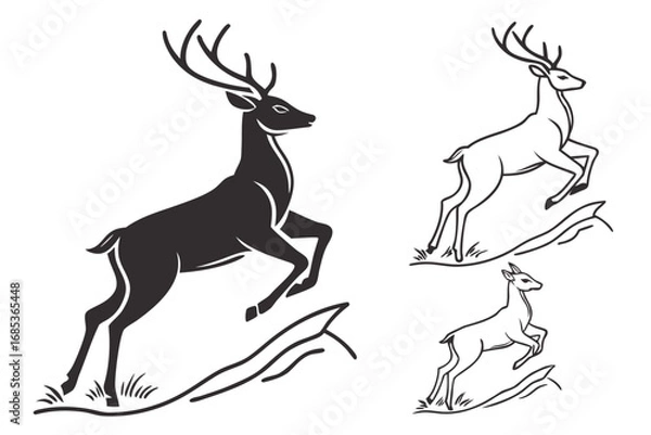 Obraz Minimalist Deer Shape Icons
