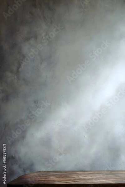 Fototapeta Rustic Table Against a Textured Wall