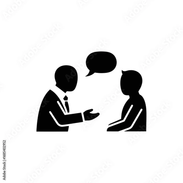 Fototapeta Two people talking with a speech bubble icon