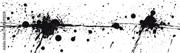 Obraz Black ink splatter on white background (2)
