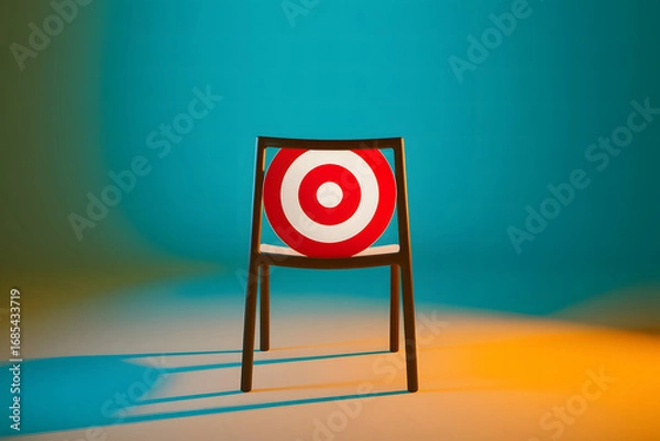 Fototapeta Modern Chair with Target Back Design, Ideal for Interior Design. AI Generated