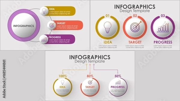 Fototapeta Clean Button Info Graphics