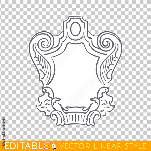 Fototapeta Banners ribbons. Editable line drawing. Stock vector illustration.