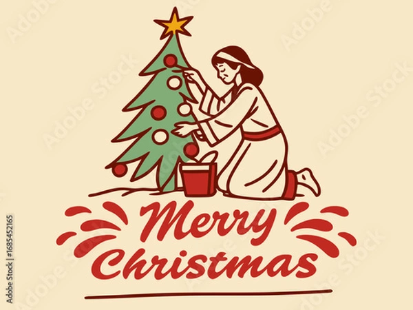 Fototapeta Festive Christmas Wreath Border Design for Holiday Projects , A charming, hand-drawn Christmas wreath graphic, perfect for invitations, cards, or social media posts.