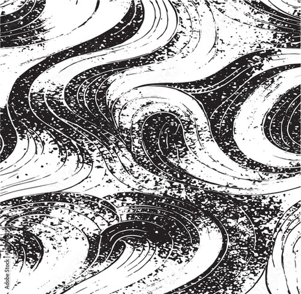 Fototapeta Vector brush stroke texture. Distressed uneven grunge background. Abstract vector illustration. Overlay over any design to create interesting effect and depth. Black isolated on white. EPS10