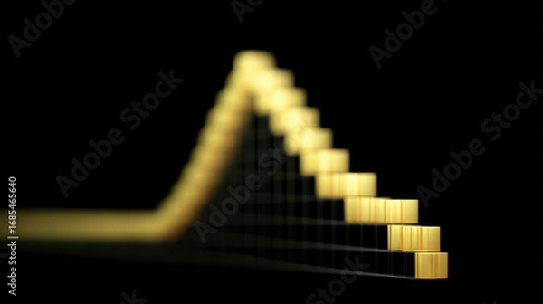Fototapeta Gold price surge graph shows sharp rise and fall in value over time