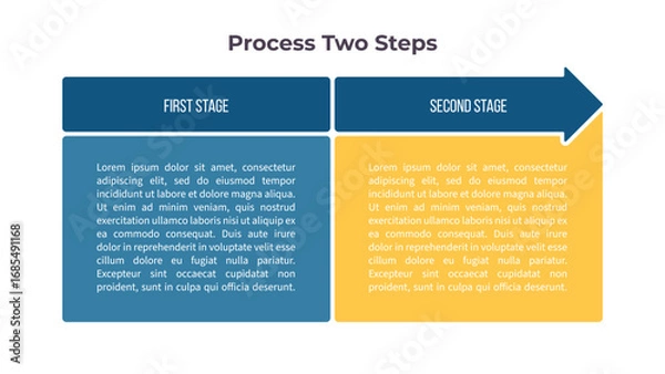 Fototapeta Business infographic template. Banner chart with two options, steps. Vector chart.