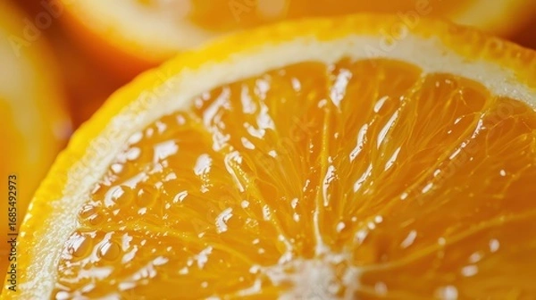 Obraz Fresh Juicy Orange Half Close-up