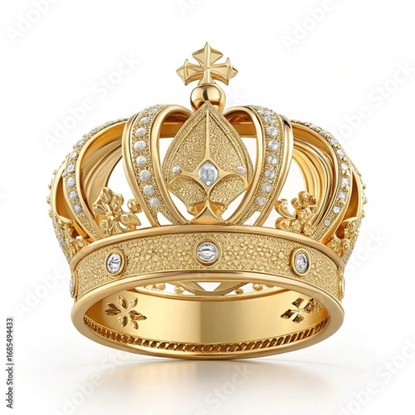 Obraz golden crown isolated on white