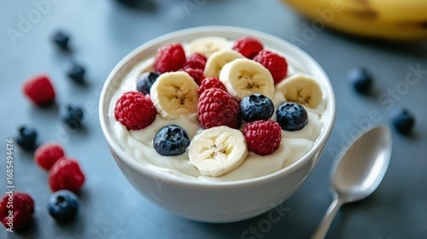 Obraz Fresh Fruit Topped Yogurt Bowl