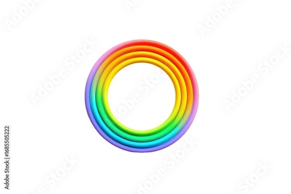 Fototapeta Circular rainbow frame, vibrant colors, concentric rings