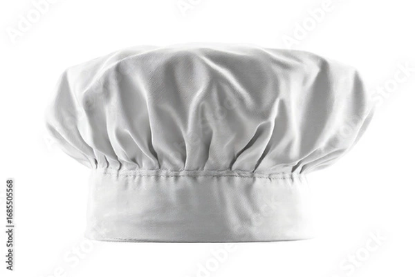 Obraz White chef's hat,  full view,  isolated on black