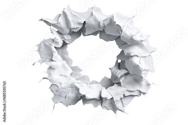 Fototapeta Abstract circular frame with textured, rough edges