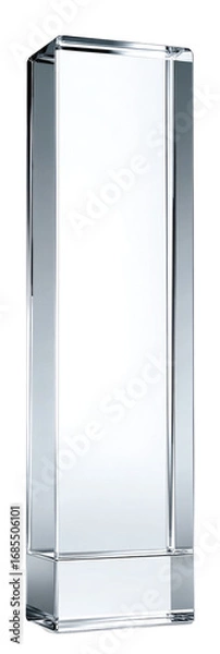 Fototapeta Clear, rectangular, octagonal-edged, crystal or glass award or trophy