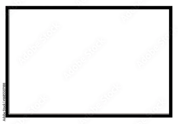 Fototapeta Blank rectangular white surface framed by black border