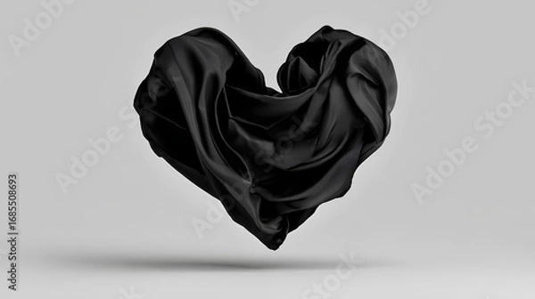 Fototapeta Solid black heart shape 