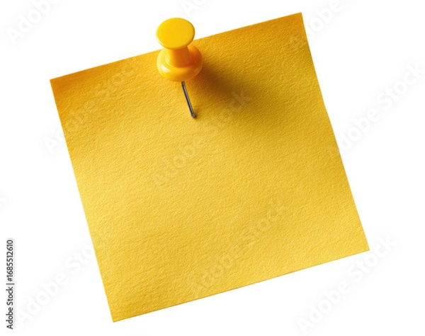 Obraz A yellow sticky note with a yellow pushpin