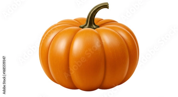 Obraz Golden Orb of Autumn: A plump pumpkin, ripe and ready, embodies the harvest season's warmth. A symbol of abundance, it's a cheerful icon for autumn celebrations.