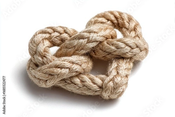Fototapeta Heart-Shaped Binding: A Symbol of Love with Twisted Ropes on a Bright Background